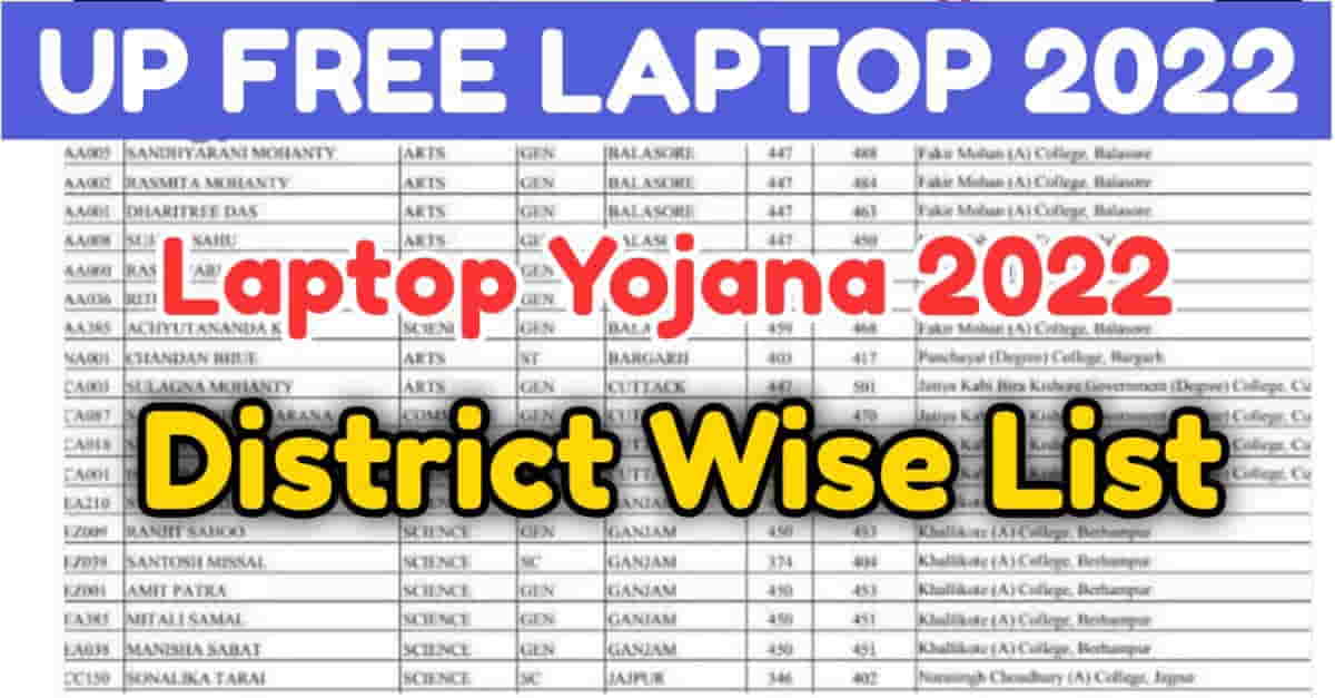 UP Free Laptop Yojana 2022 list 