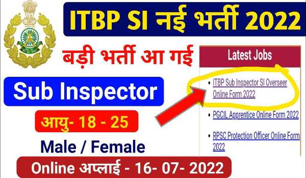 ITBP Recruitment 2022 Online apply Date